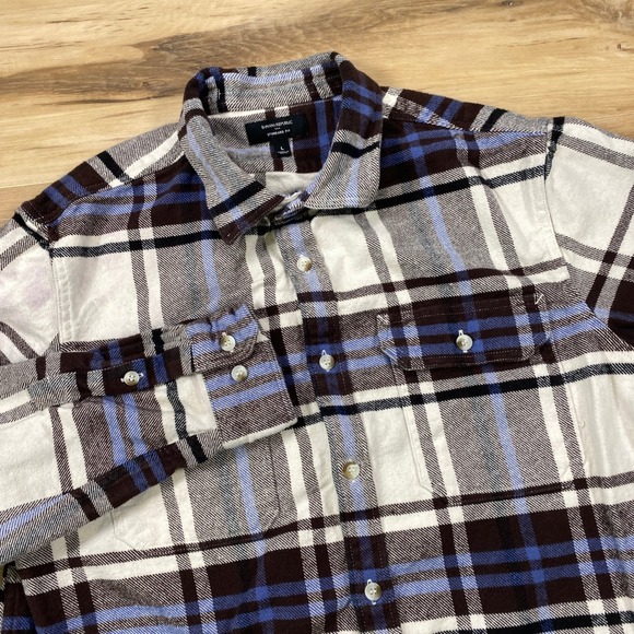 Banana Republic Other - Banana Republic Flannel Shirt Mens L Heritage Cotton Standard Fit Plaid Brown
